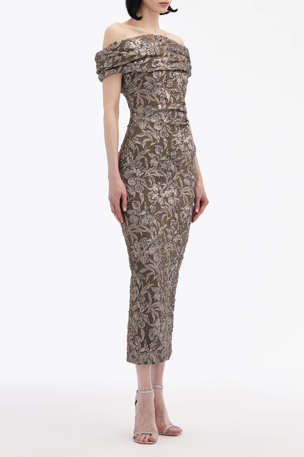 Off The Shoulder Draped Orchid Dress - Image 3