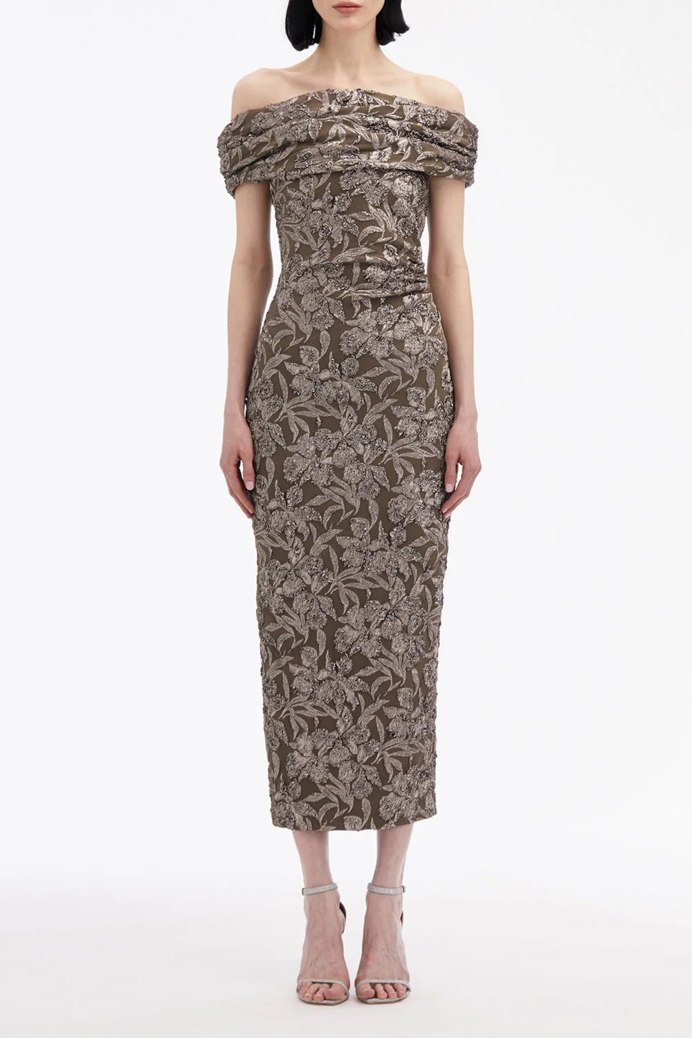 Off The Shoulder Draped Orchid Dress - Image 4