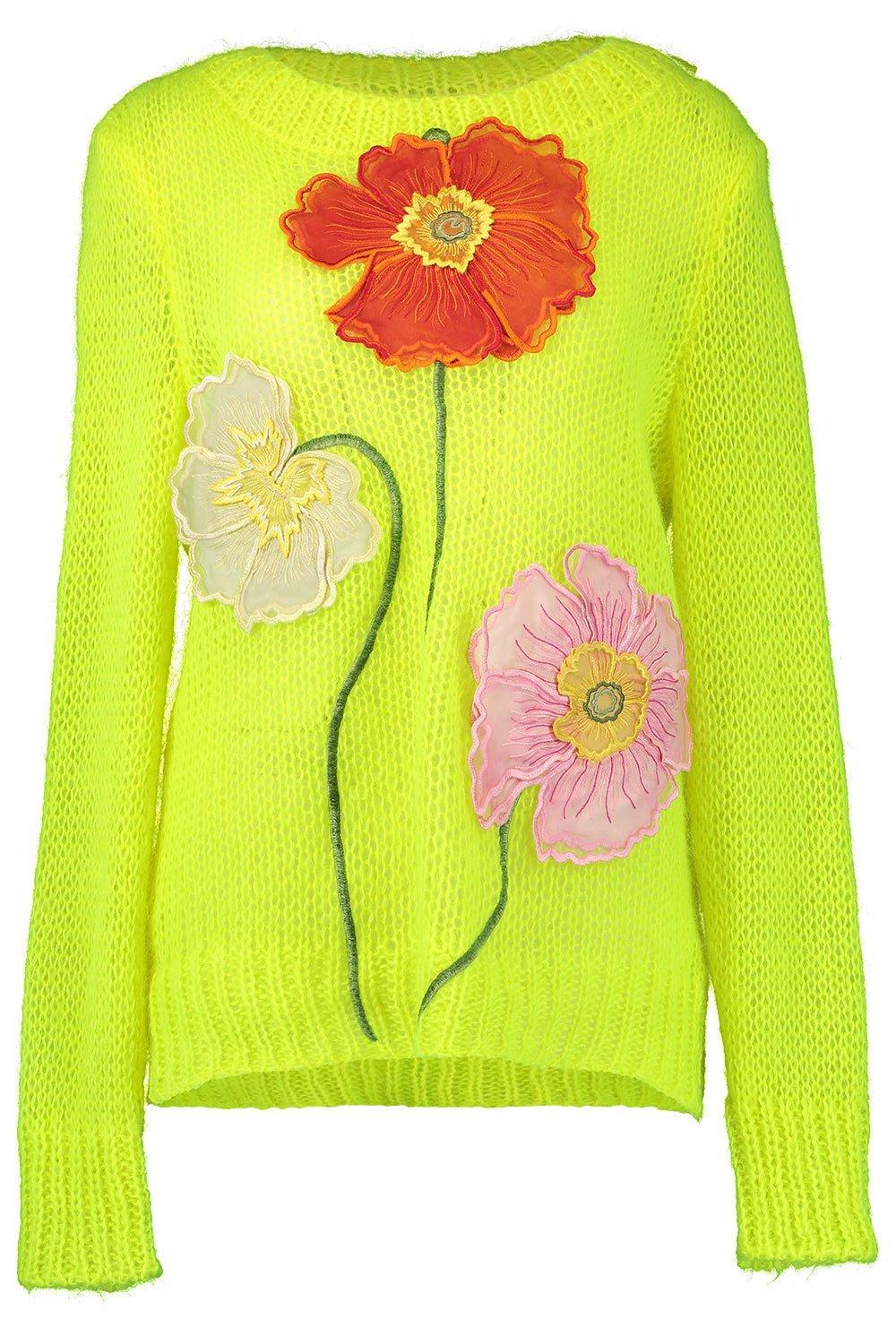 Off The Shoulder Poppy Embroidered Pullover