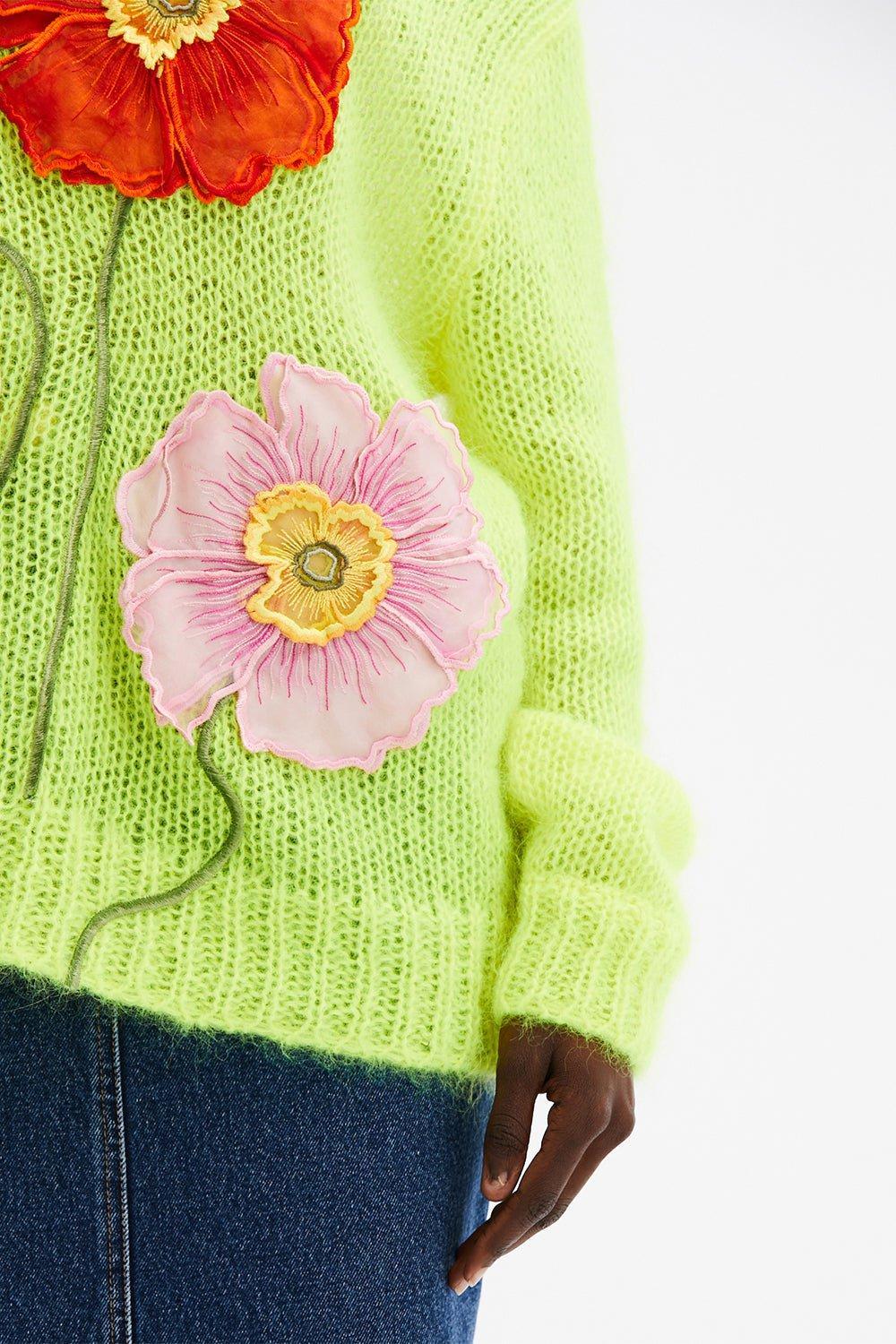 Off The Shoulder Poppy Embroidered Pullover - Image 3