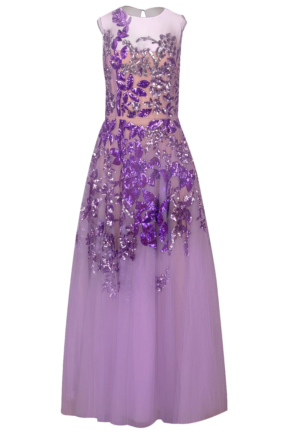 Ombre Sequin Peony Gown