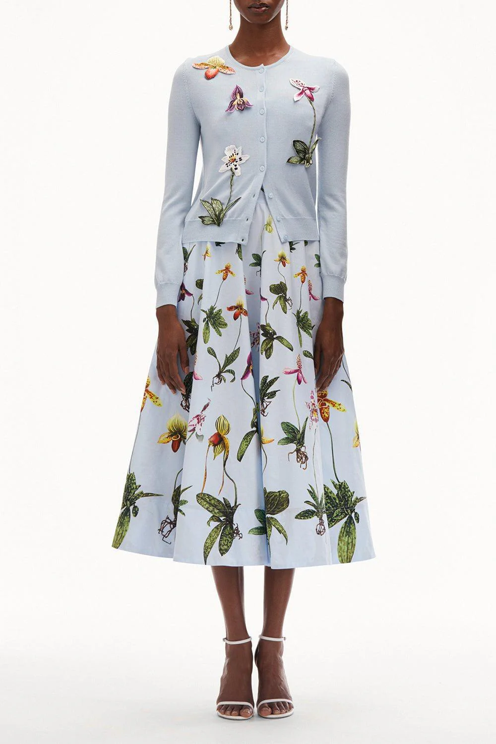 Orchid Embroidered Crewneck Cardigan - Image 4