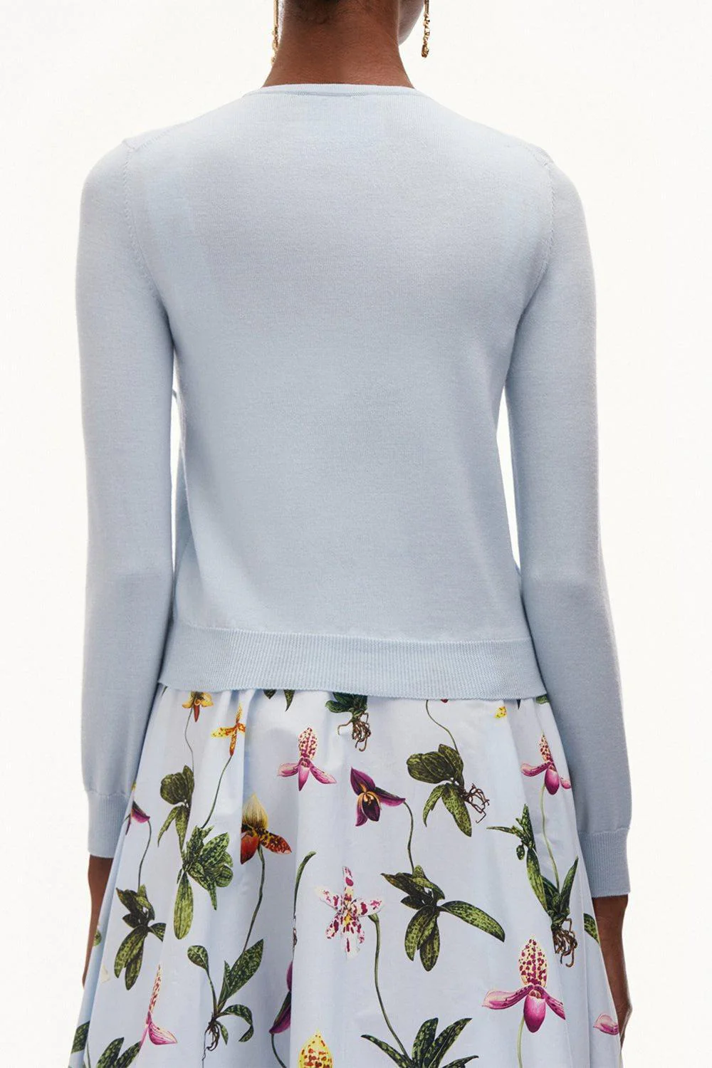 Orchid Embroidered Crewneck Cardigan - Image 5