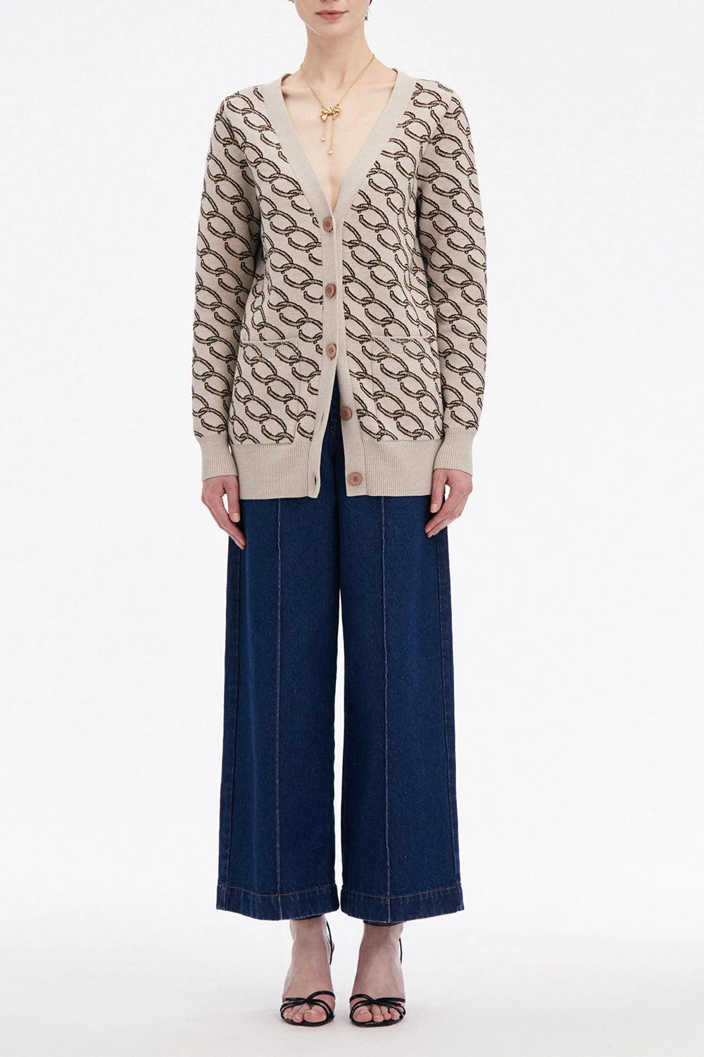 Oscar Chain-Link Long Cardigan - Image 2