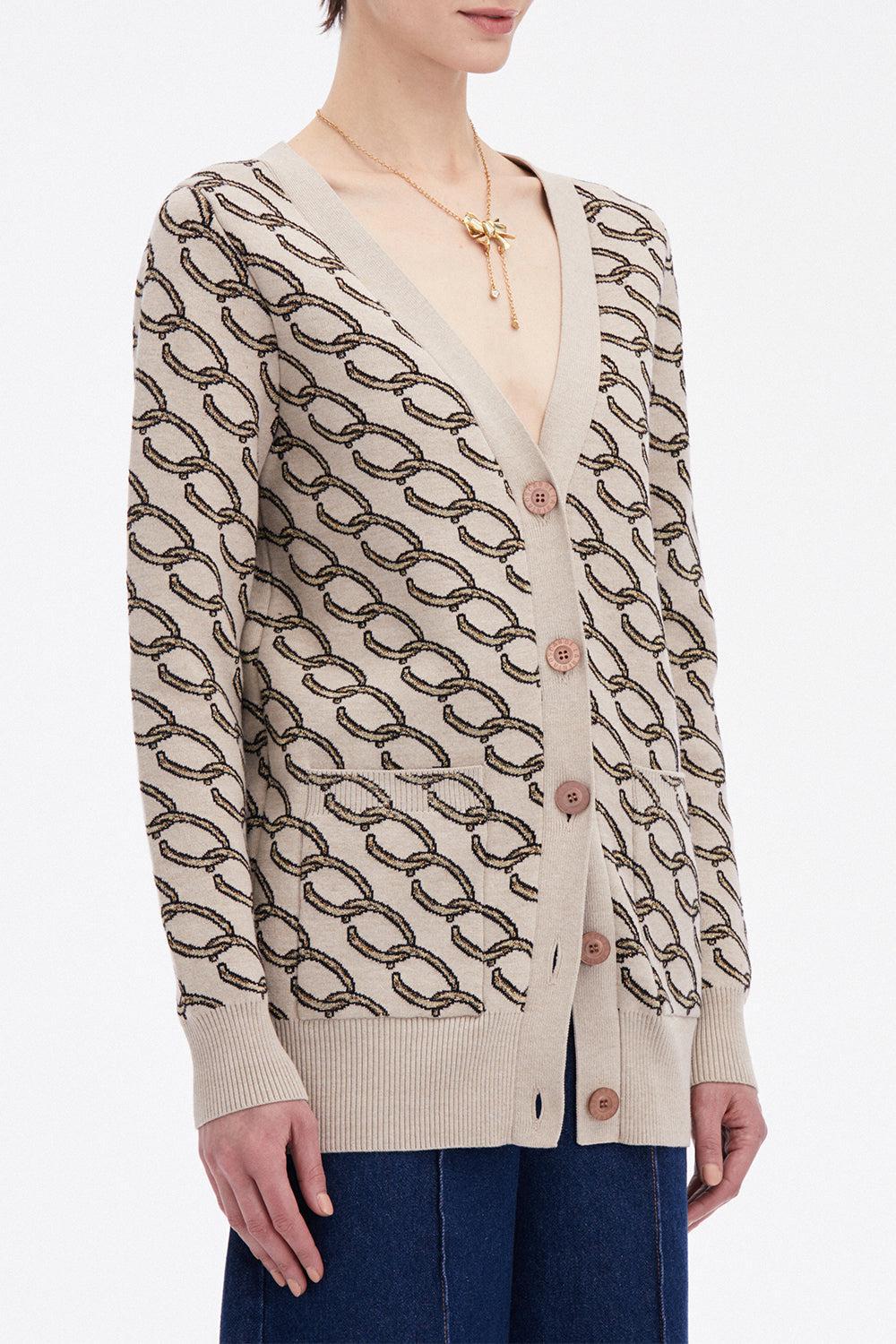 Oscar Chain-Link Long Cardigan - Image 4