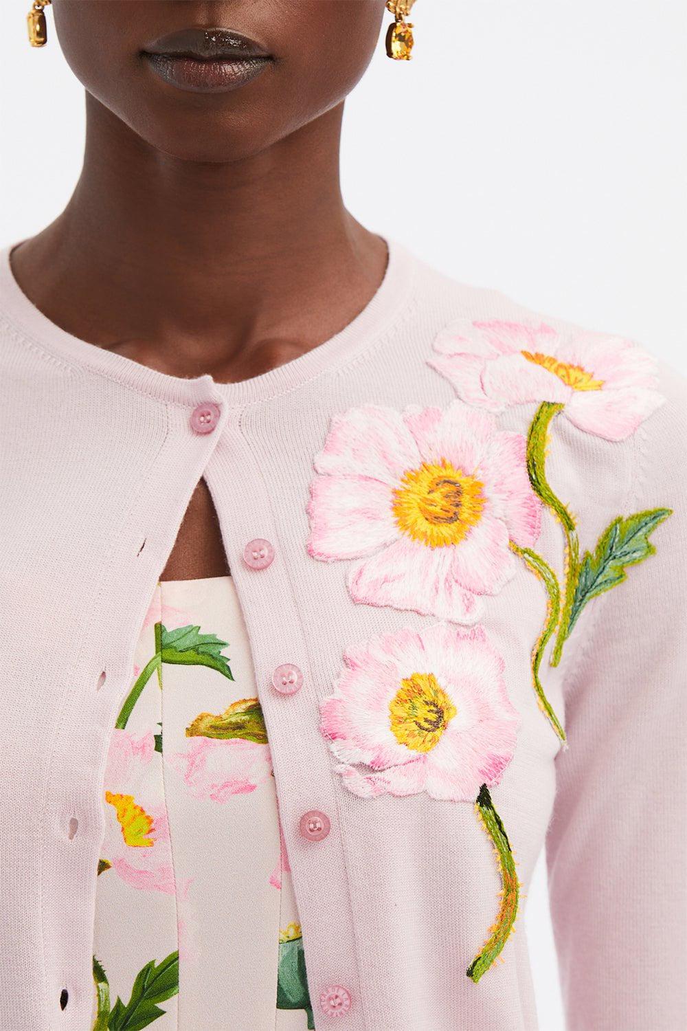 Painted Poppies Embroidered Cardigan - Image 5