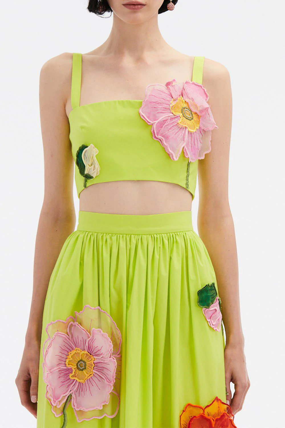 Painted Poppies Embroidered Skirt - Image 3