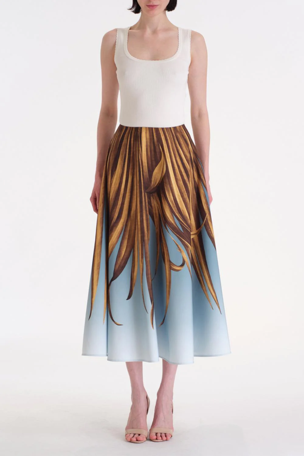Palm Print Ombre Circle Skirt - Image 2