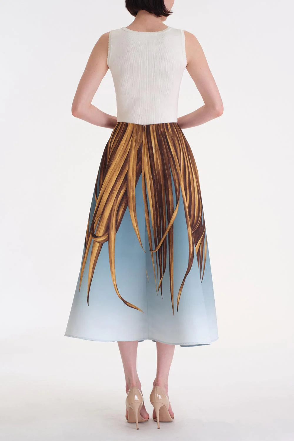 Palm Print Ombre Circle Skirt - Image 3
