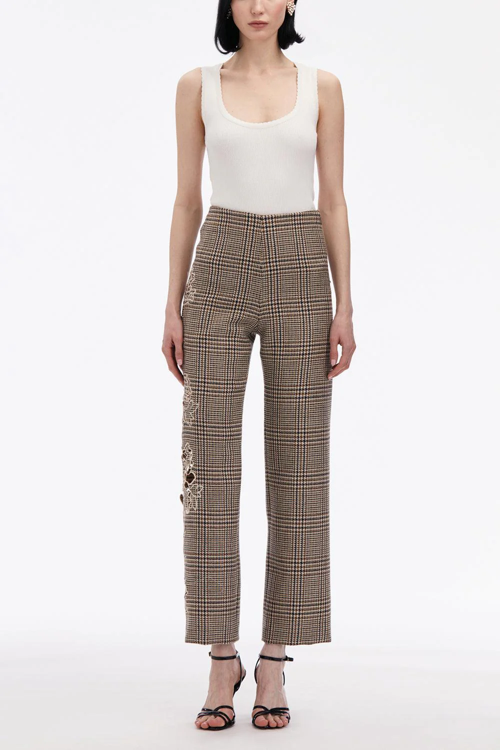 Peony Appliqué Plaid Pant - Image 2