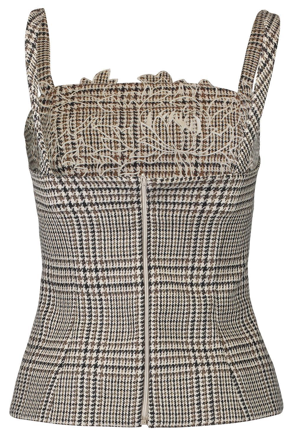 Peony Appliqué Plaid Tank - Image 2