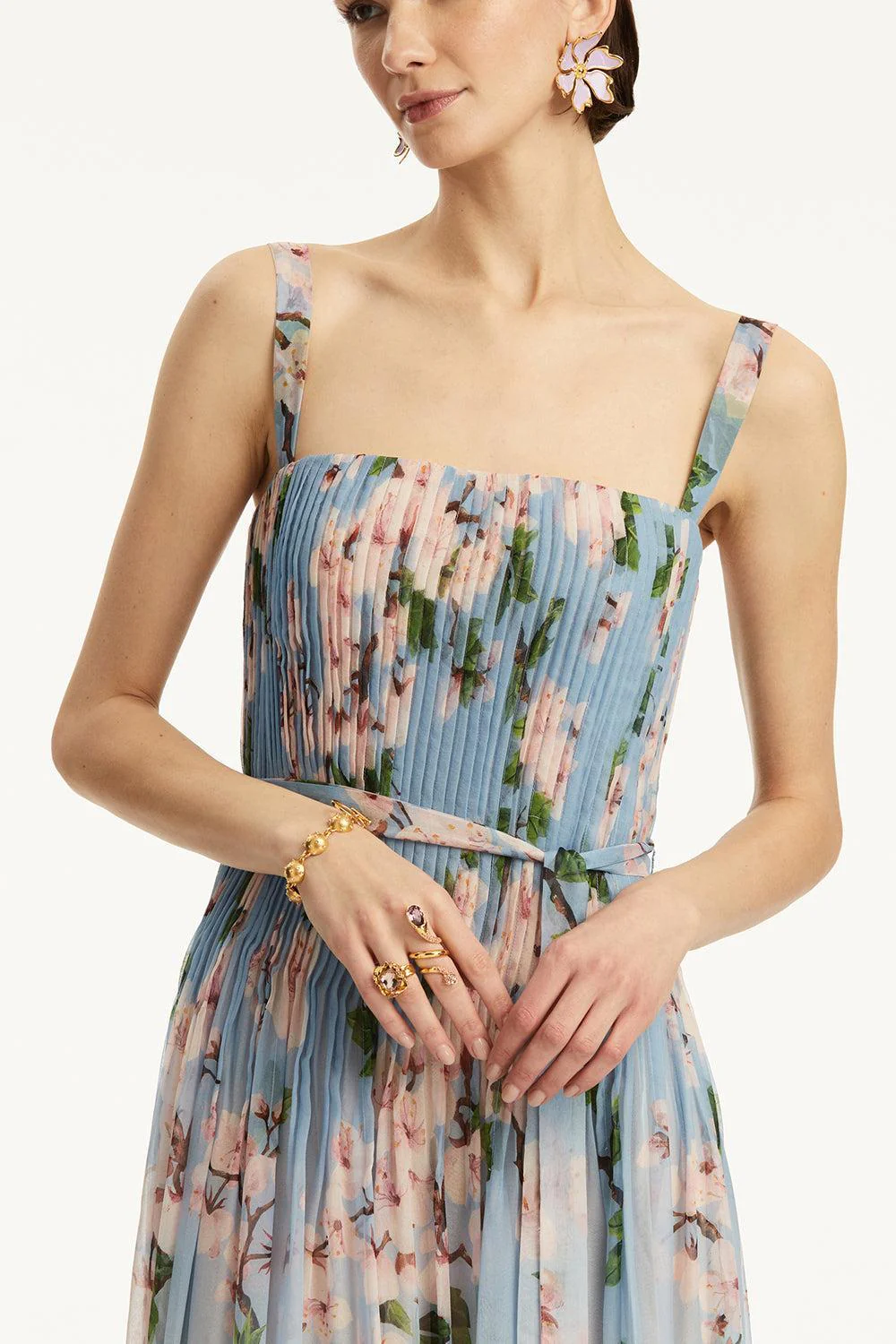 Pleated Ombre Cherry Blossom Gown - Image 3