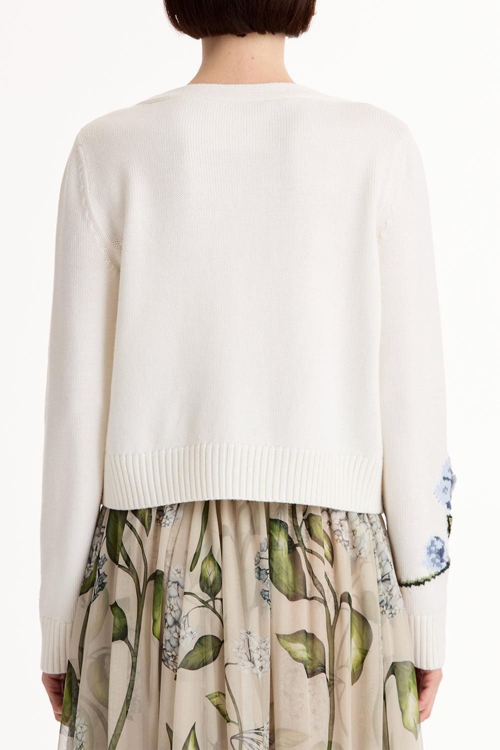 Porcelain Flower V Neck Cardigan - Image 6