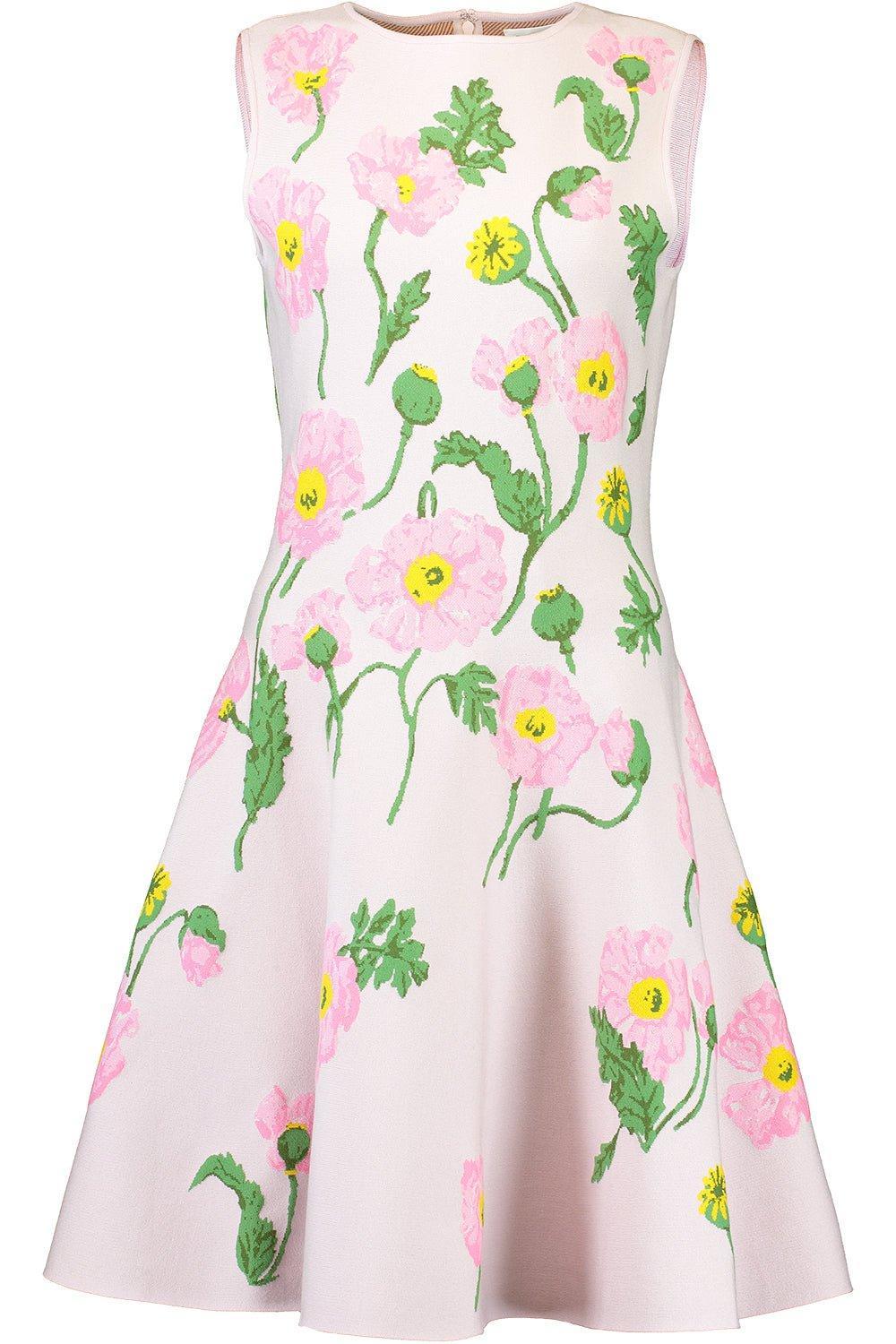 Printed Poppies Fit And Flare Dress