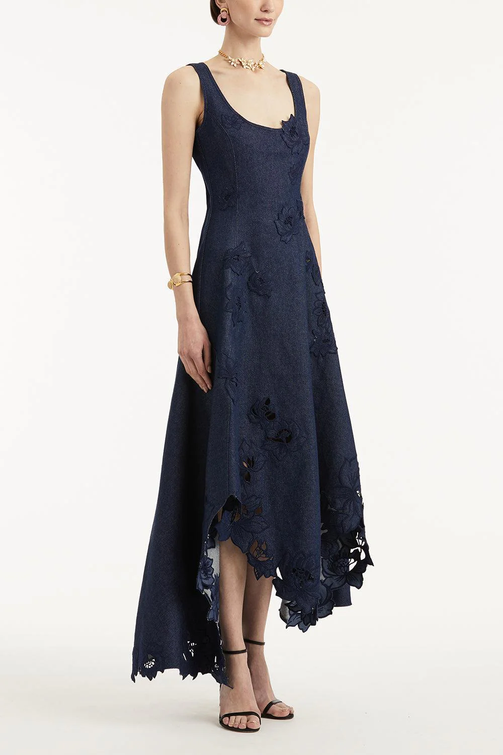 Scoop Neck Embroidered Day Dress - Image 3