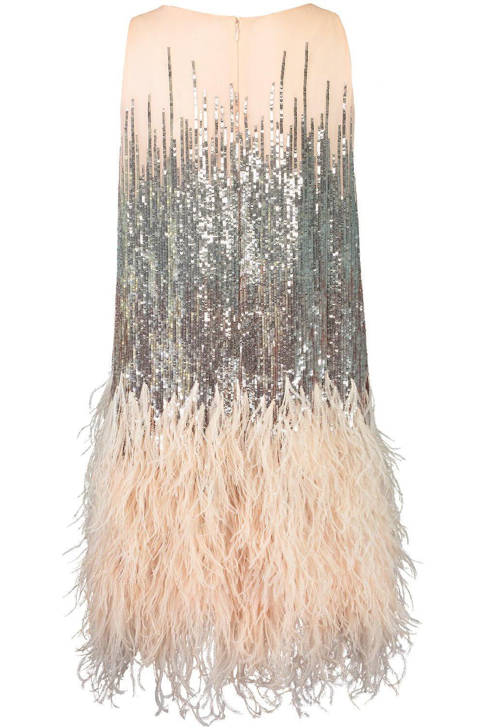 Sequin Feather Cocktail Dress - Image 3