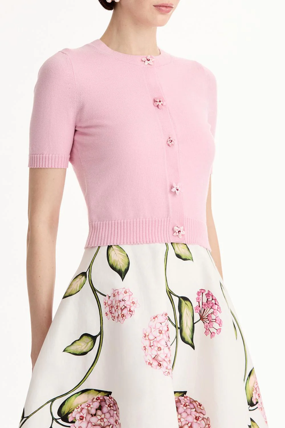Short Sleeve Cardigan - Pink - Image 2