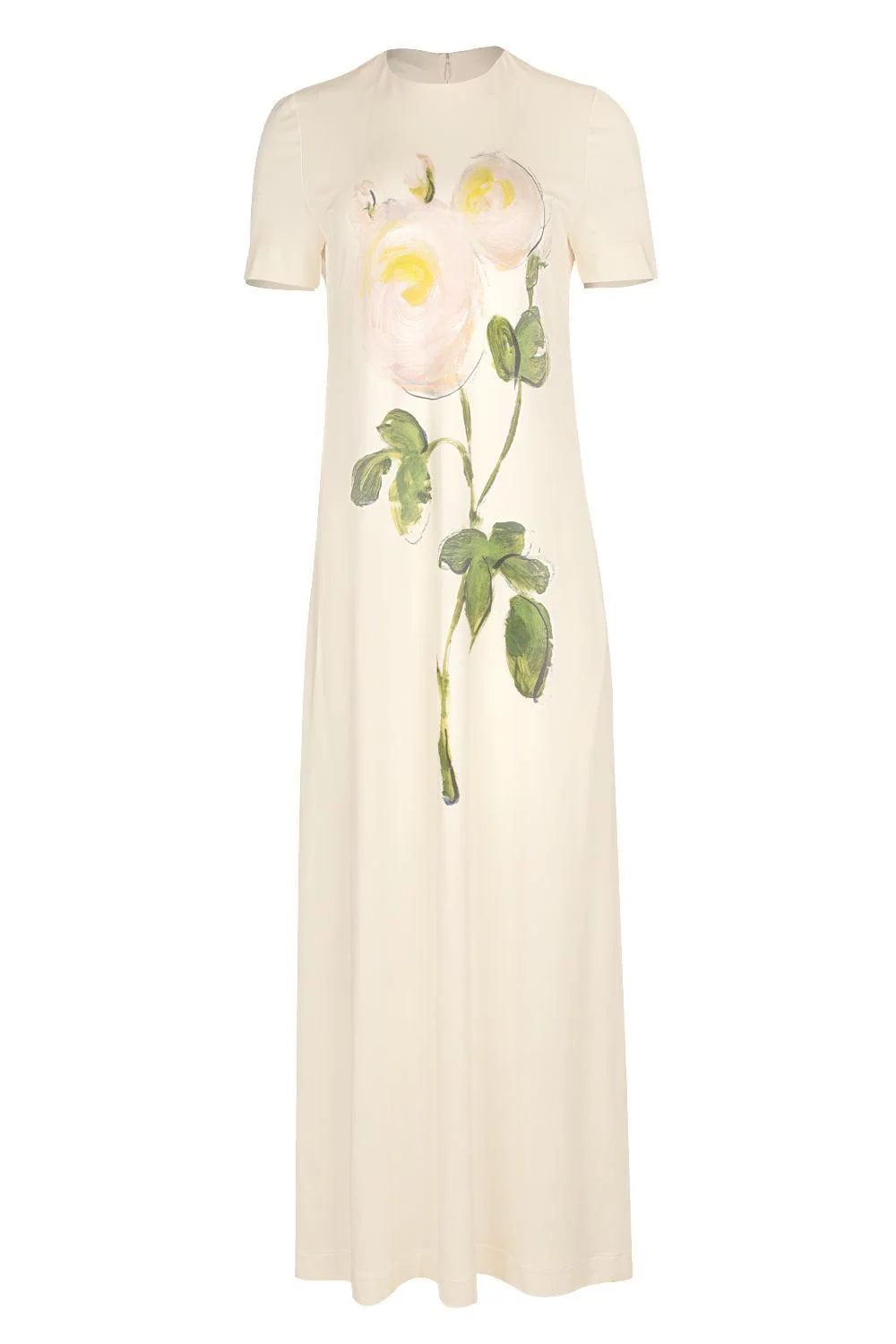 Short Sleeve Painted Roses Dress