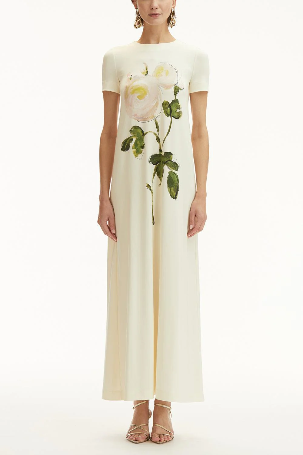 Short Sleeve Painted Roses Dress - Image 2