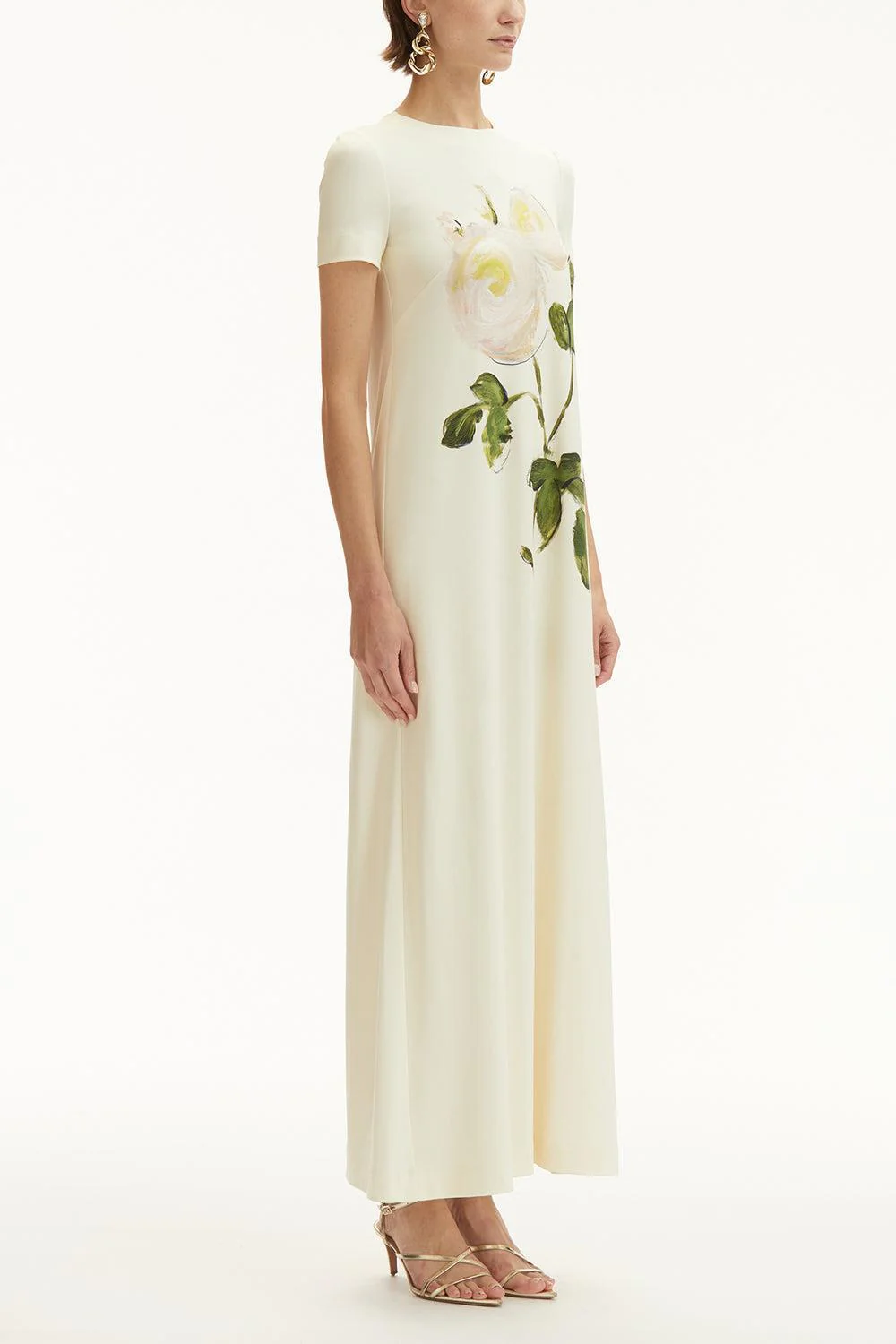 Short Sleeve Painted Roses Dress - Image 3