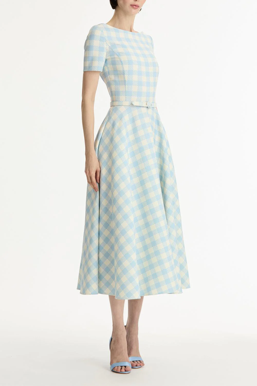 Short Sleeve Plaid Day Dress - Image 3