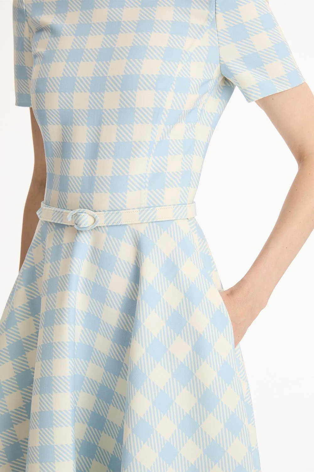Short Sleeve Plaid Day Dress - Image 4