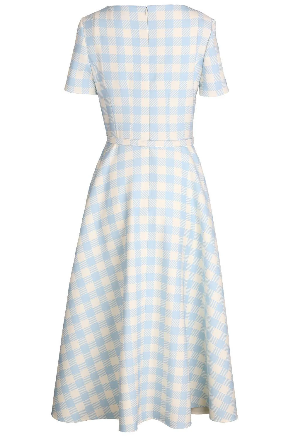 Short Sleeve Plaid Day Dress - Image 6