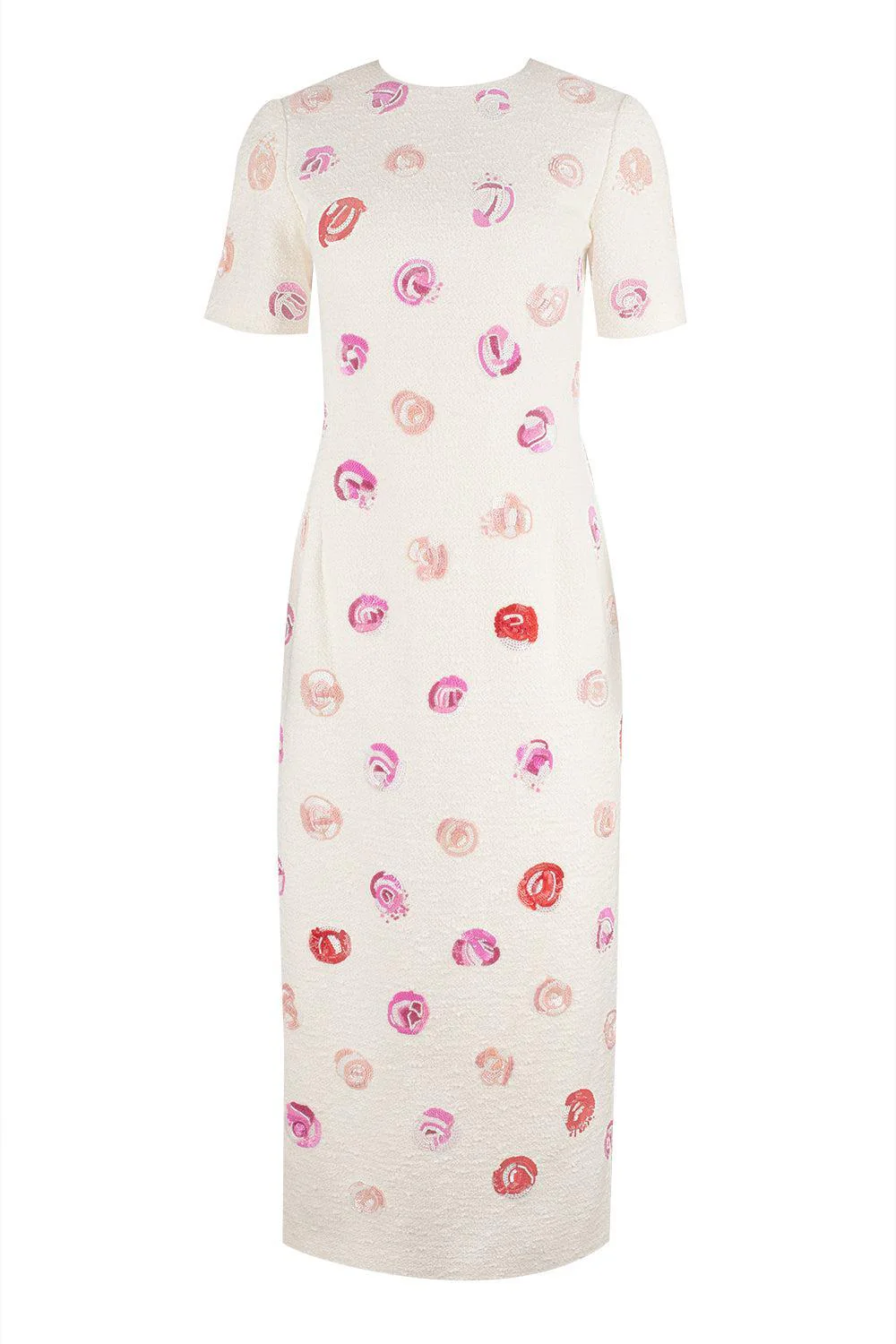 Short Sleeve Rose Embroidered Dress