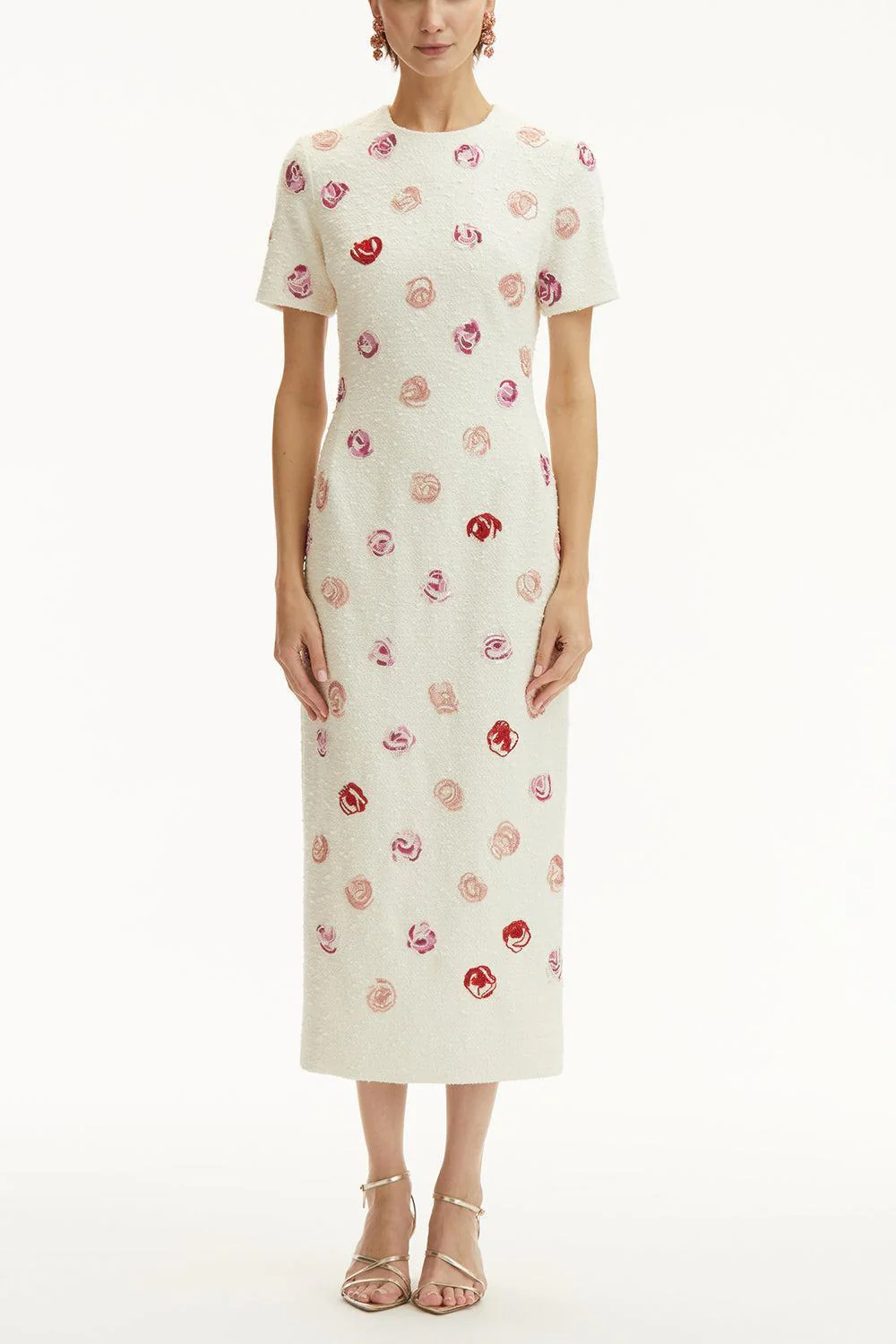 Short Sleeve Rose Embroidered Dress - Image 2