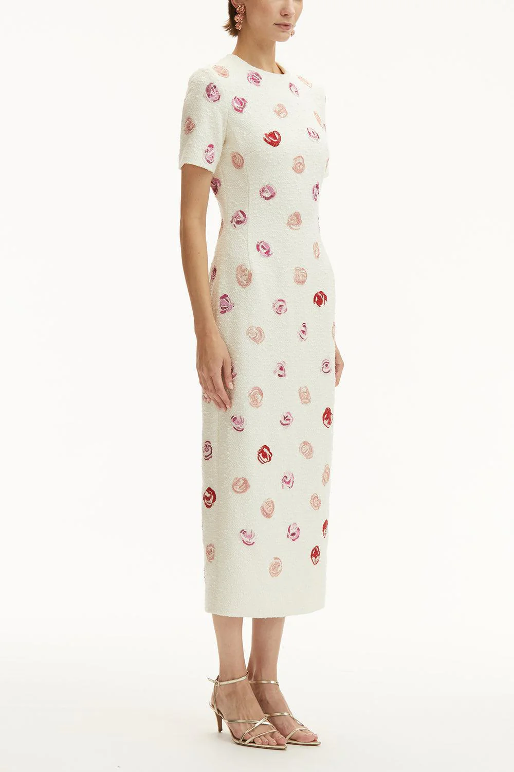 Short Sleeve Rose Embroidered Dress - Image 4