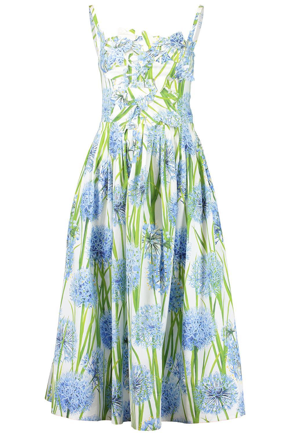 Sleeveless Alliums Embroidered Dress