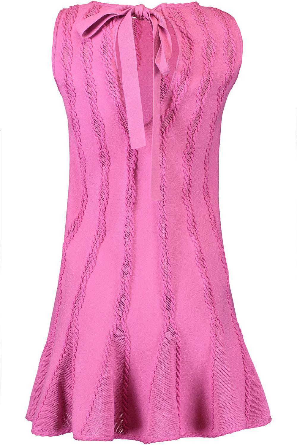 Sleeveless Braid Trapeze Dress - Image 5