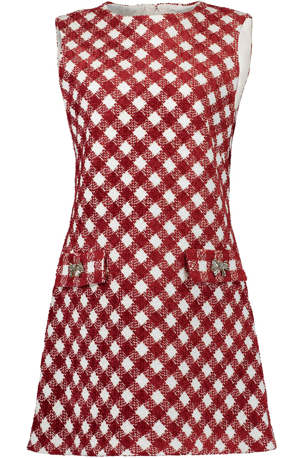 Sleeveless Check Shift Dress