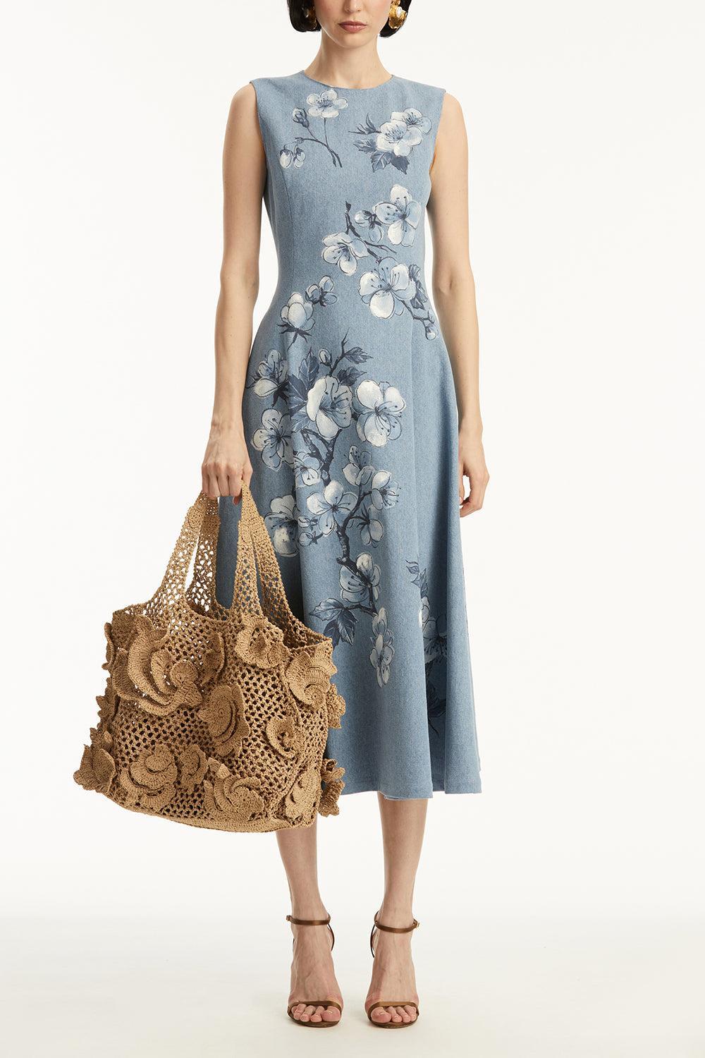 Sleeveless Cherry Blossom Printed Dress - Image 2