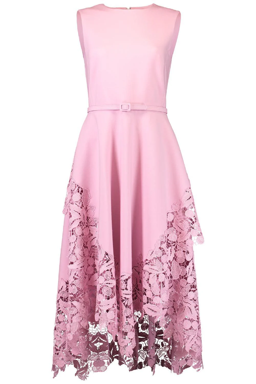 Sleeveless Cherry Guipure Midi Dress