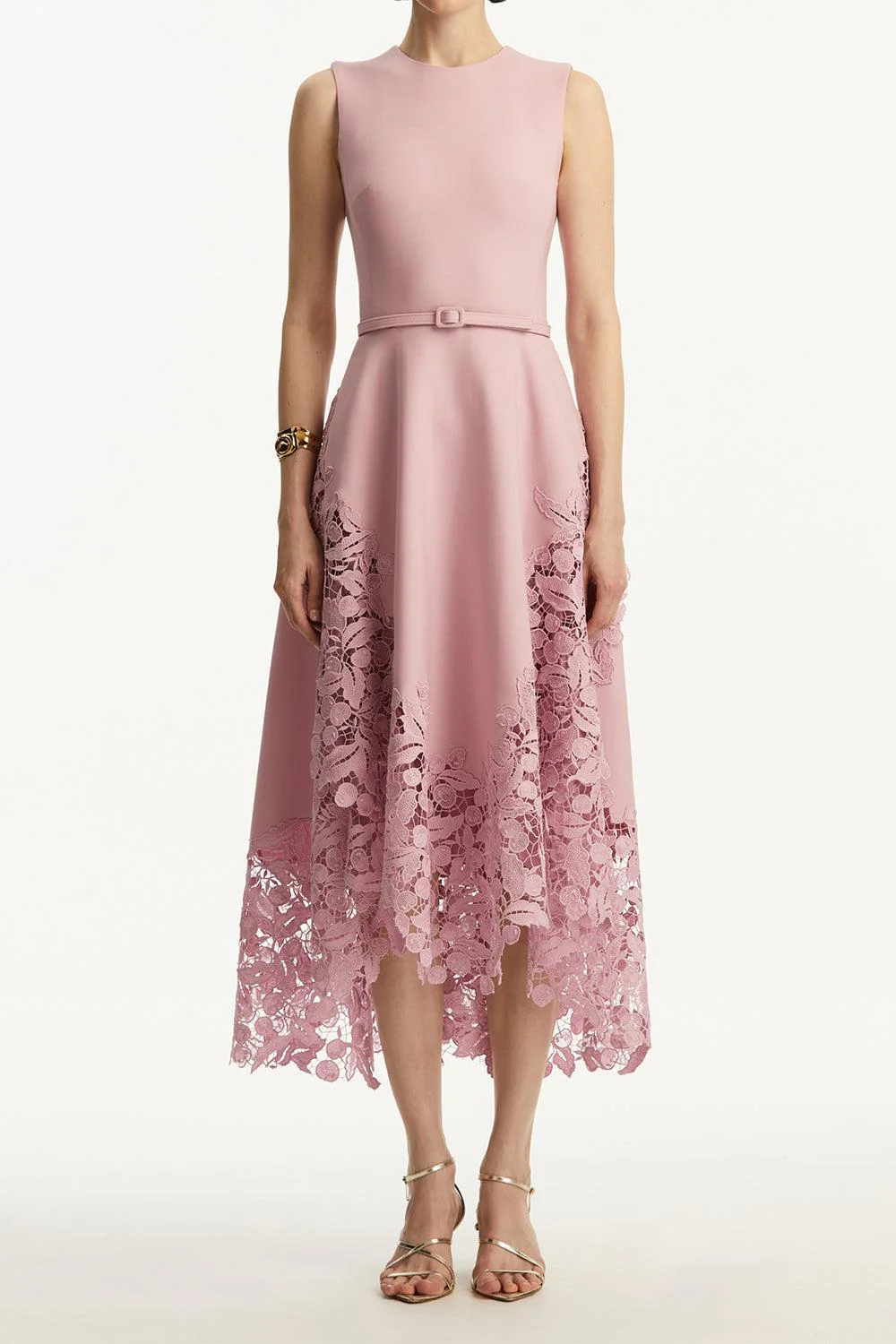 Sleeveless Cherry Guipure Midi Dress - Image 2