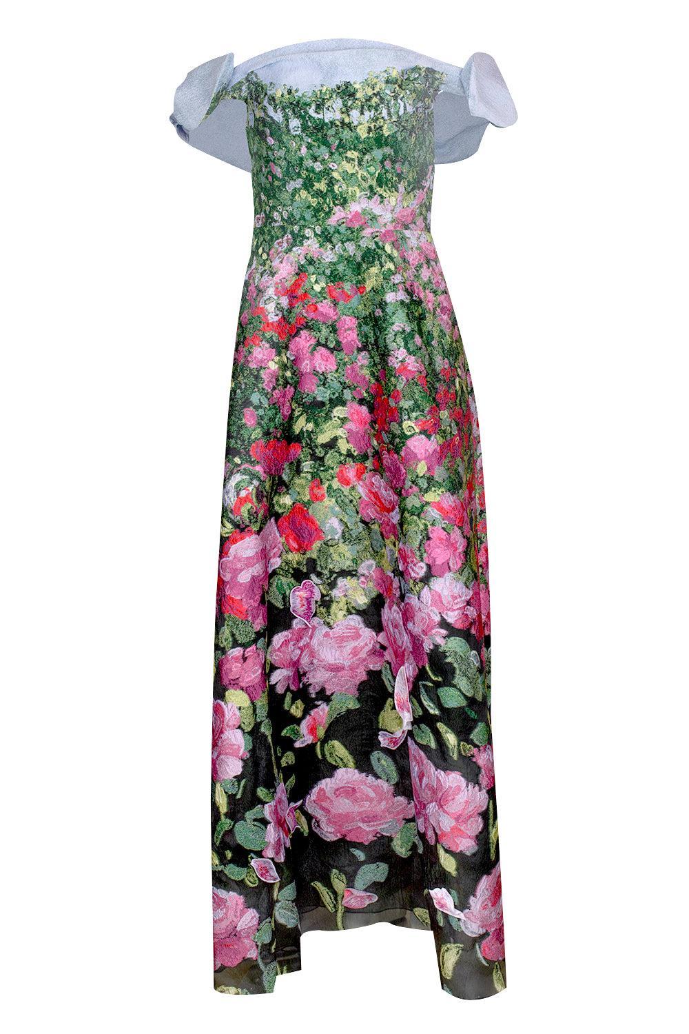 Sleeveless Drape English Rose Gown