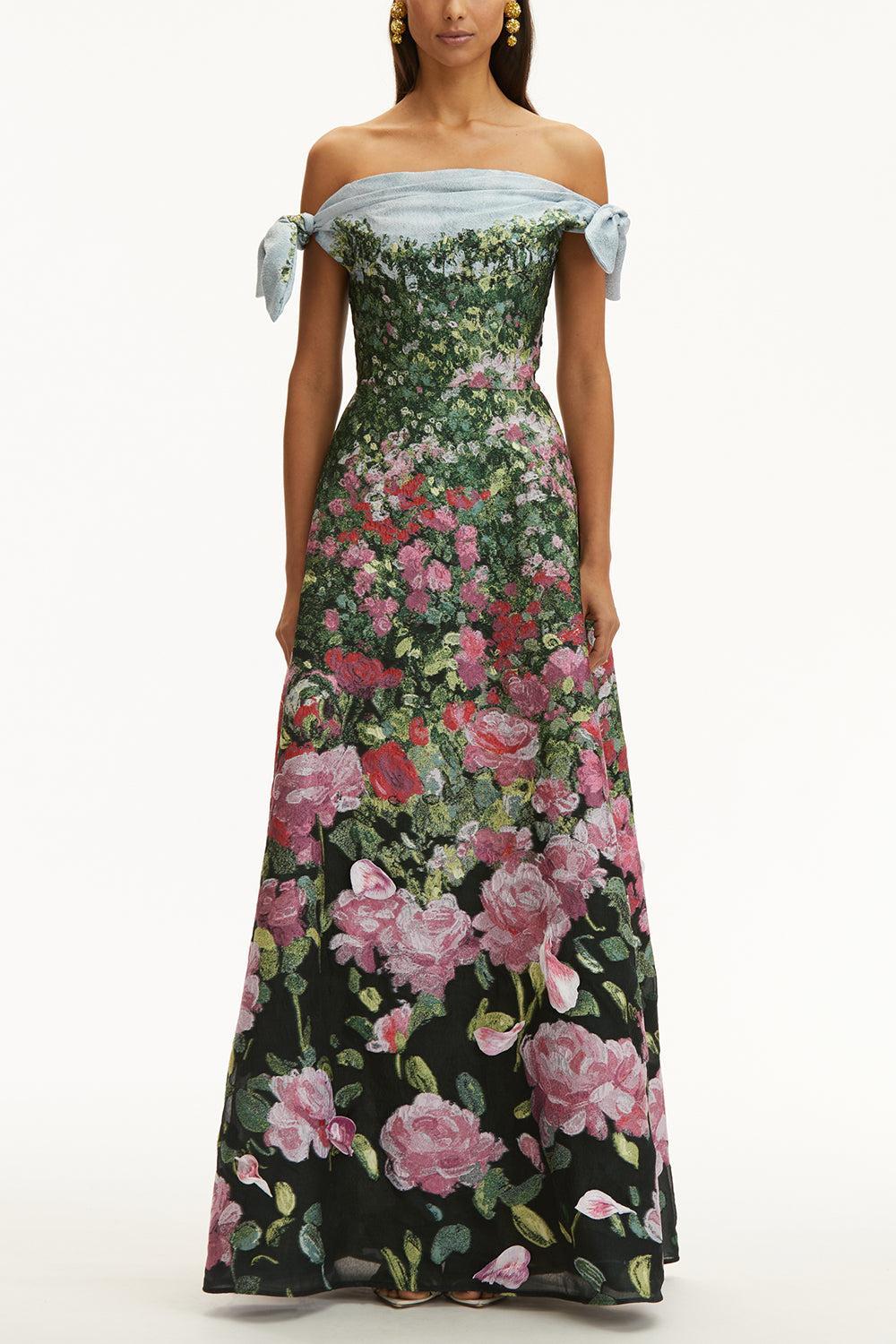 Sleeveless Drape English Rose Gown - Image 2
