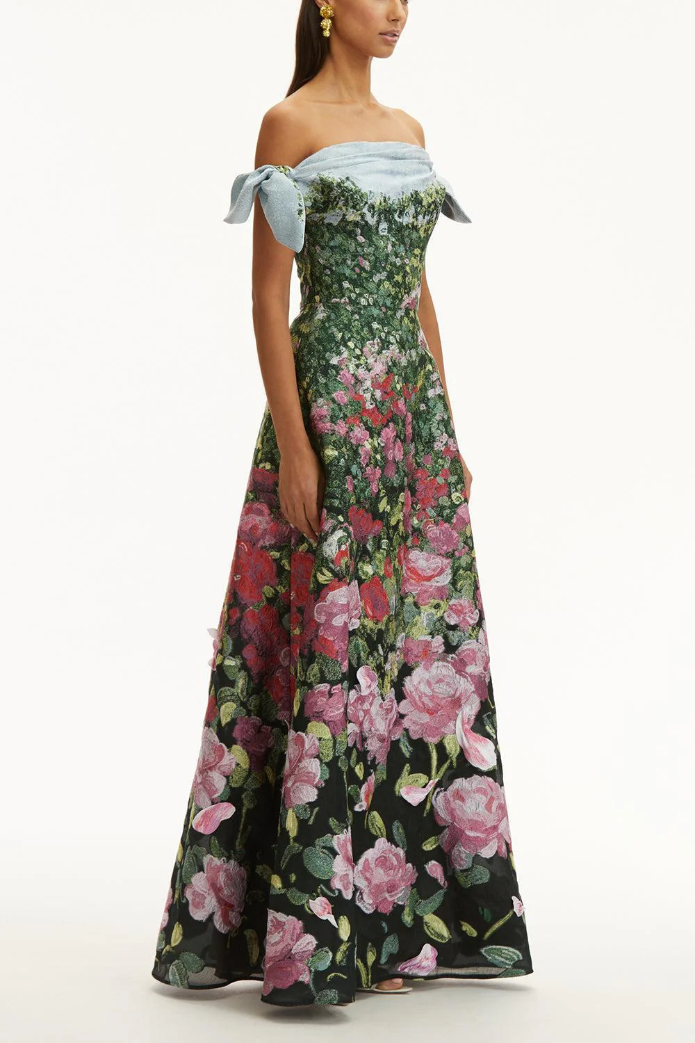 Sleeveless Drape English Rose Gown - Image 3