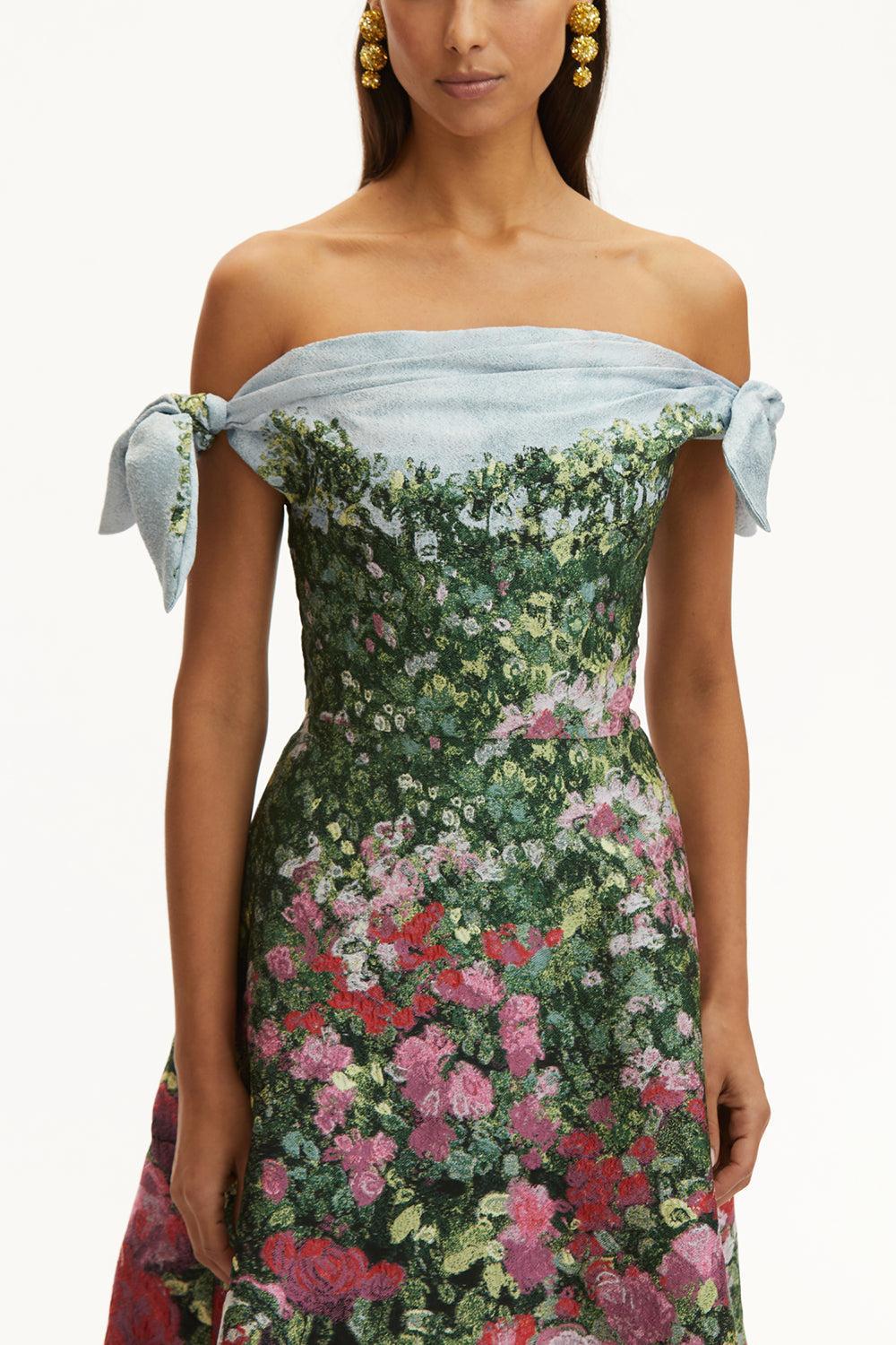 Sleeveless Drape English Rose Gown - Image 4