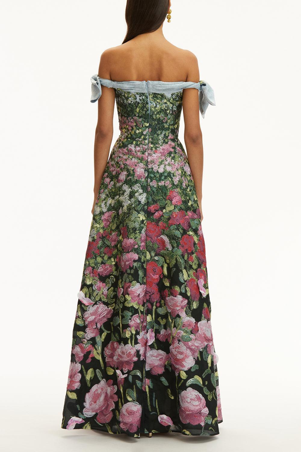 Sleeveless Drape English Rose Gown - Image 5