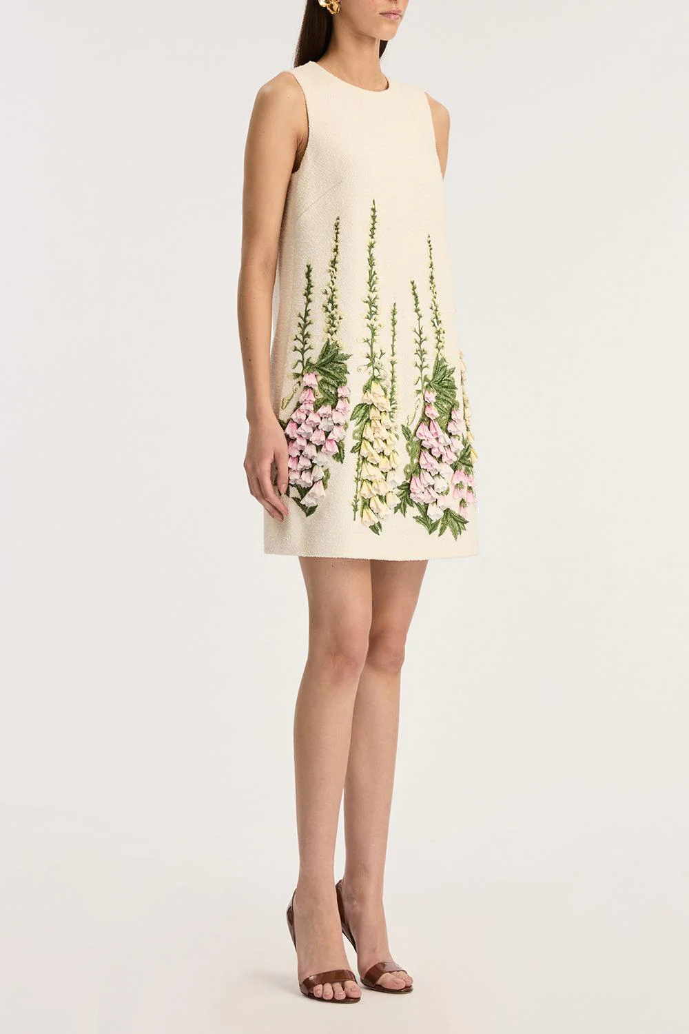 Sleeveless Embroidered Shift Dress - Image 3
