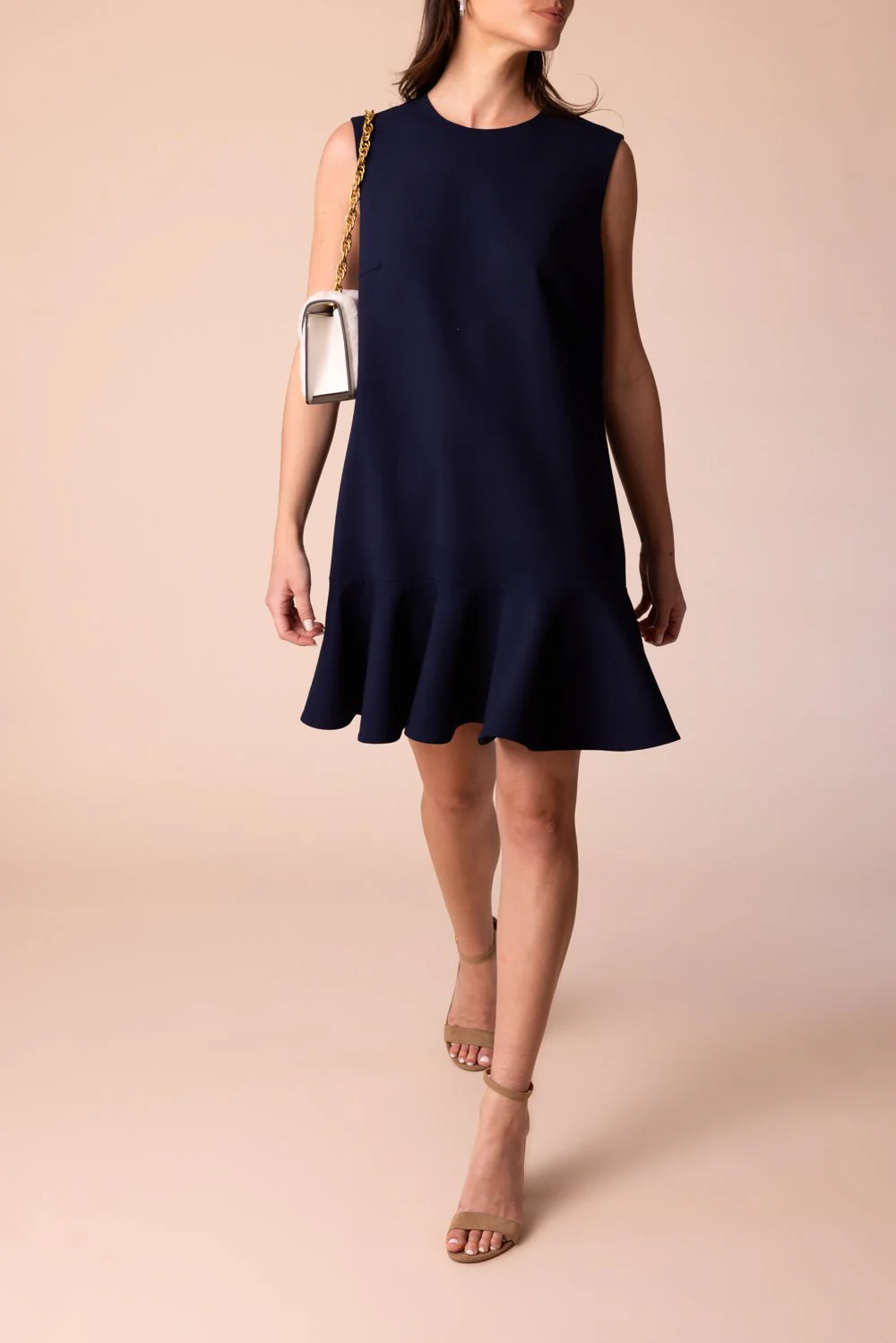 Sleeveless Flounce Mini Dress - Navy - Image 2