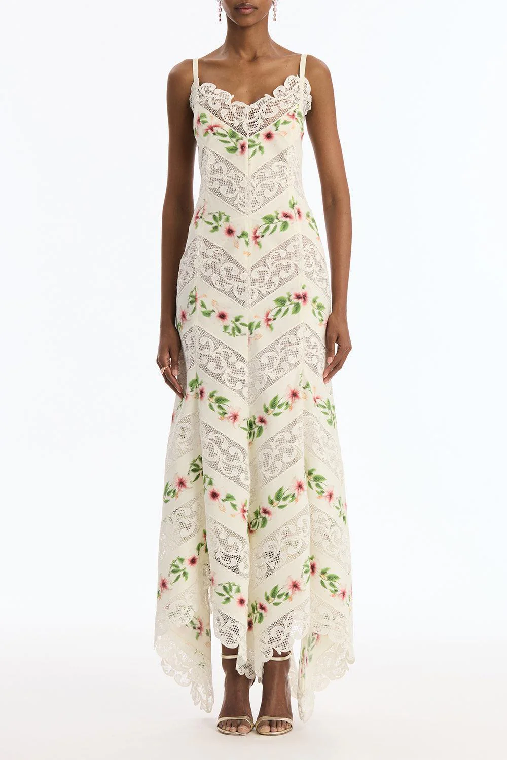 Sleeveless Hibiscus Stripe Day Dress
