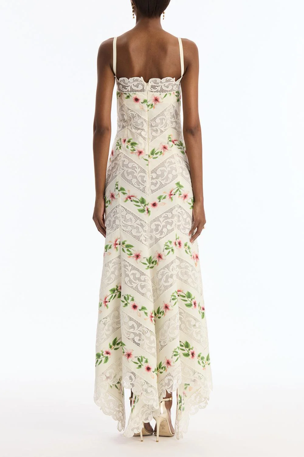 Sleeveless Hibiscus Stripe Day Dress - Image 2