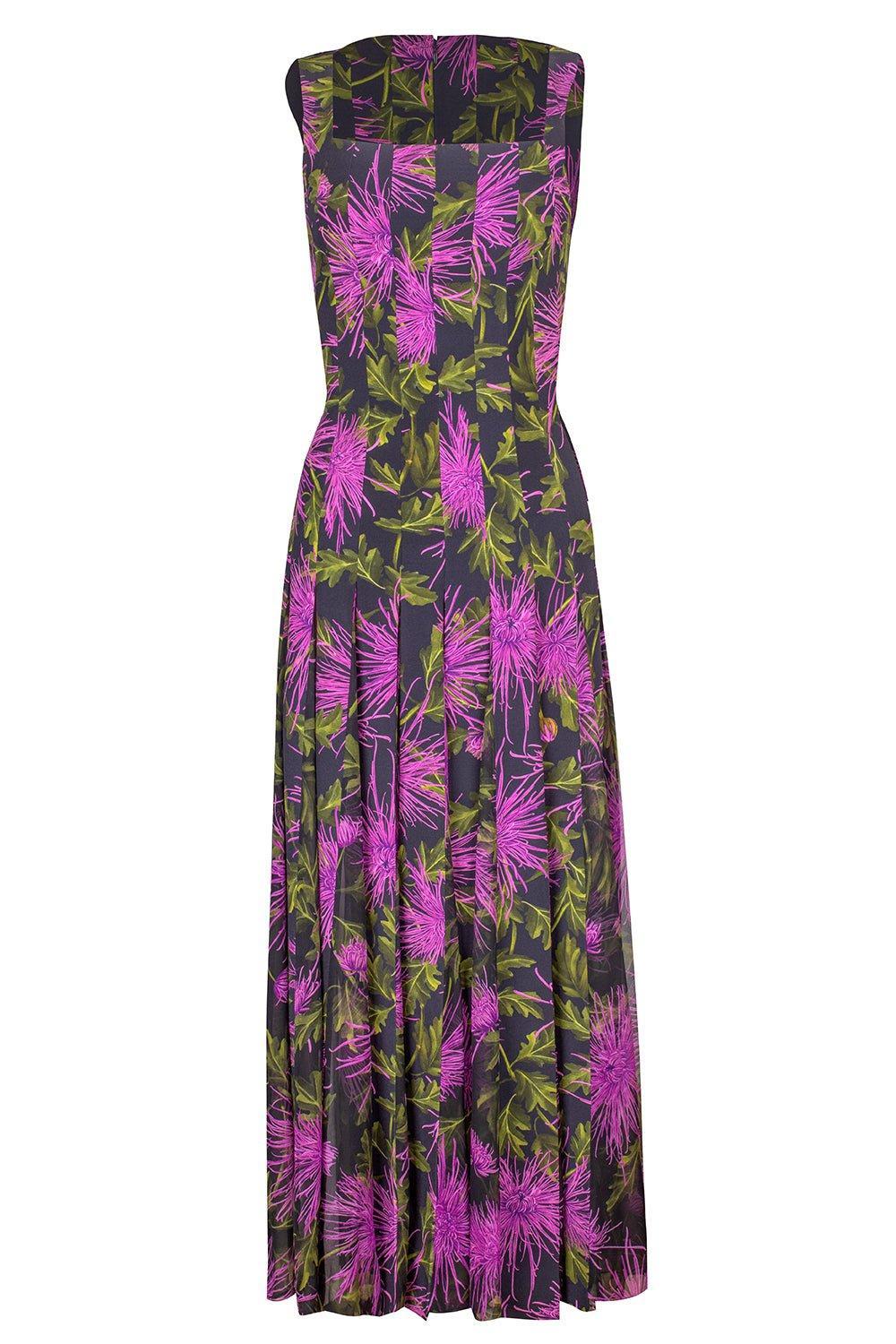 Sleeveless Inset Godet Dress