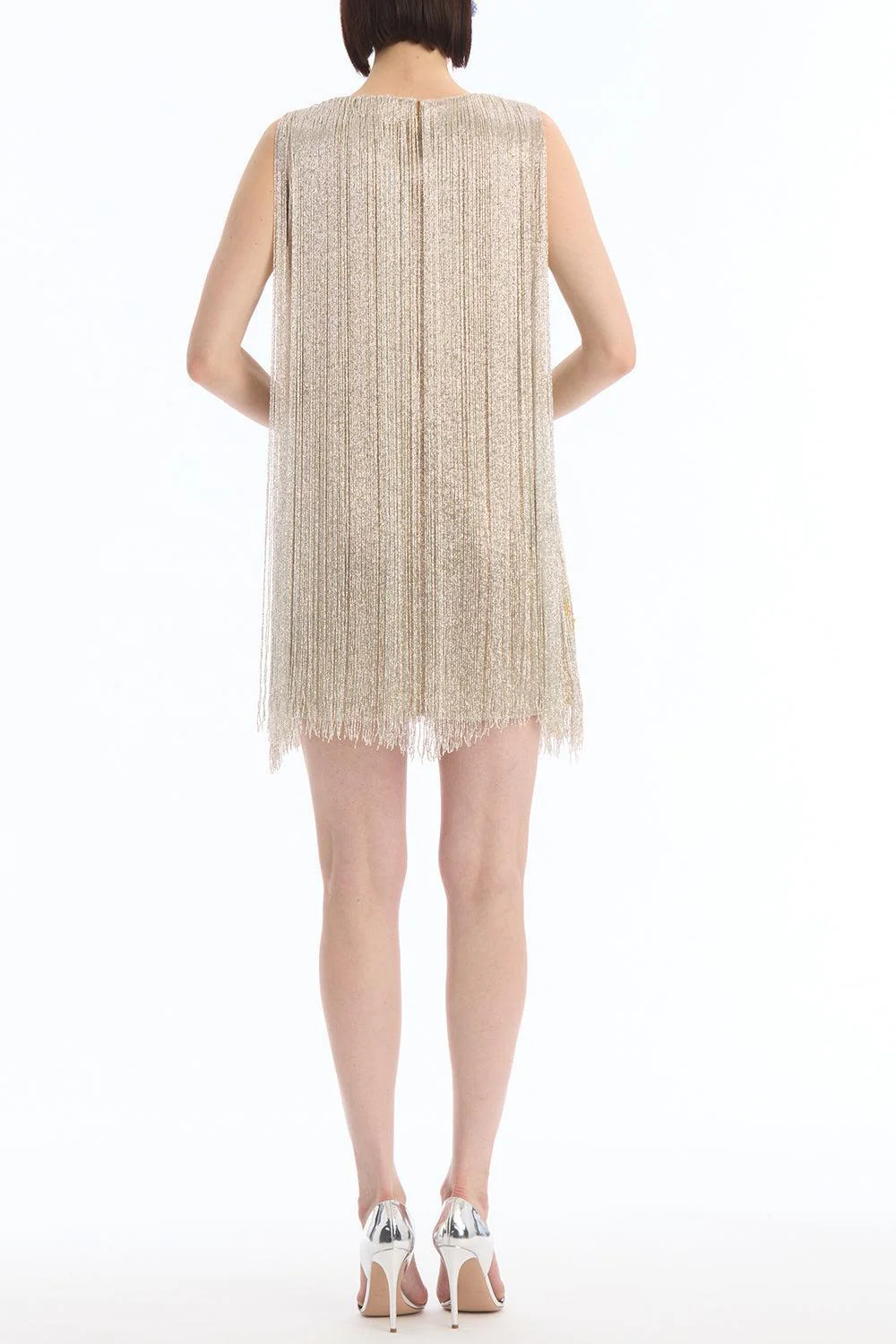 Sleeveless Multi Color Fringe Cocktail Dress - Image 4