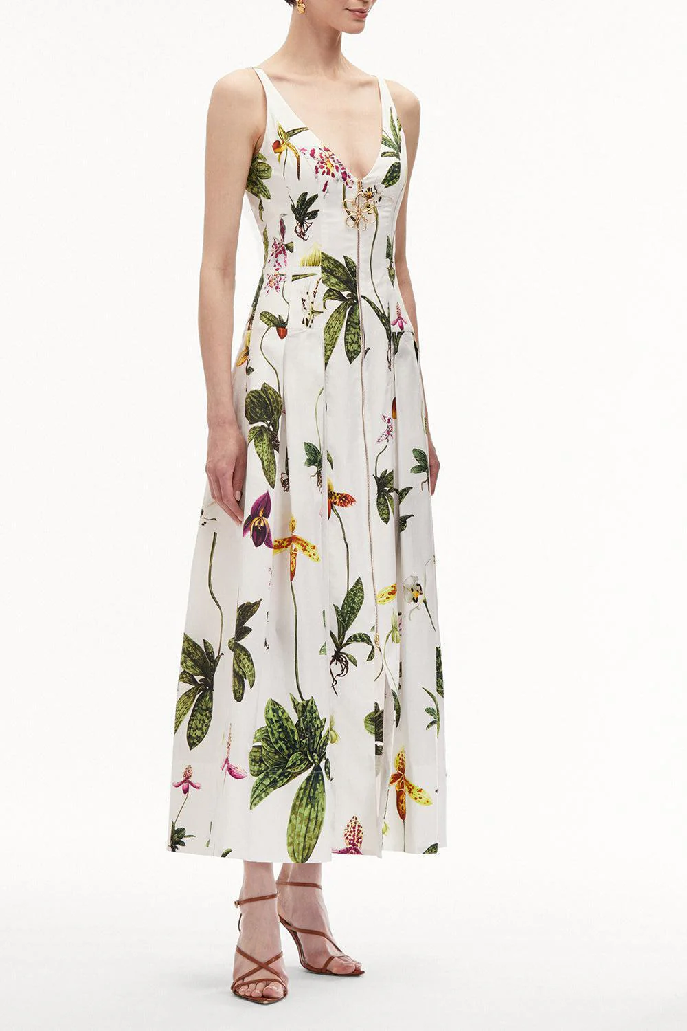 Sleeveless Orchid Zip Front Dress - Image 3