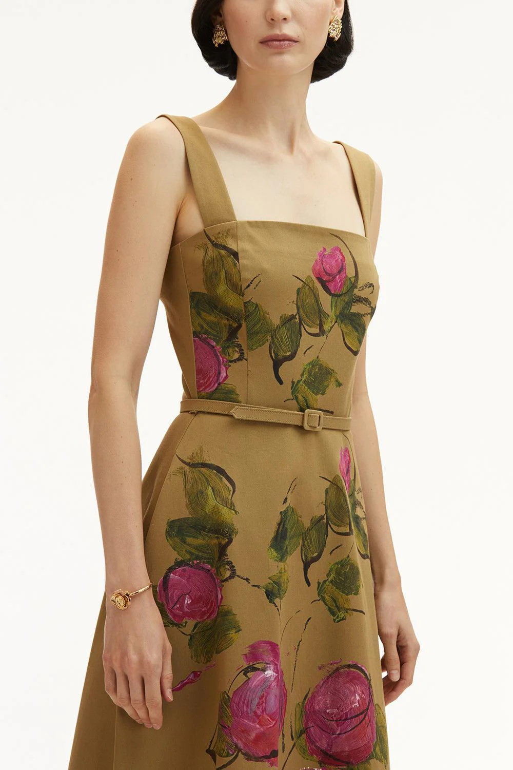 Sleeveless Painted Roses Dress - Image 4