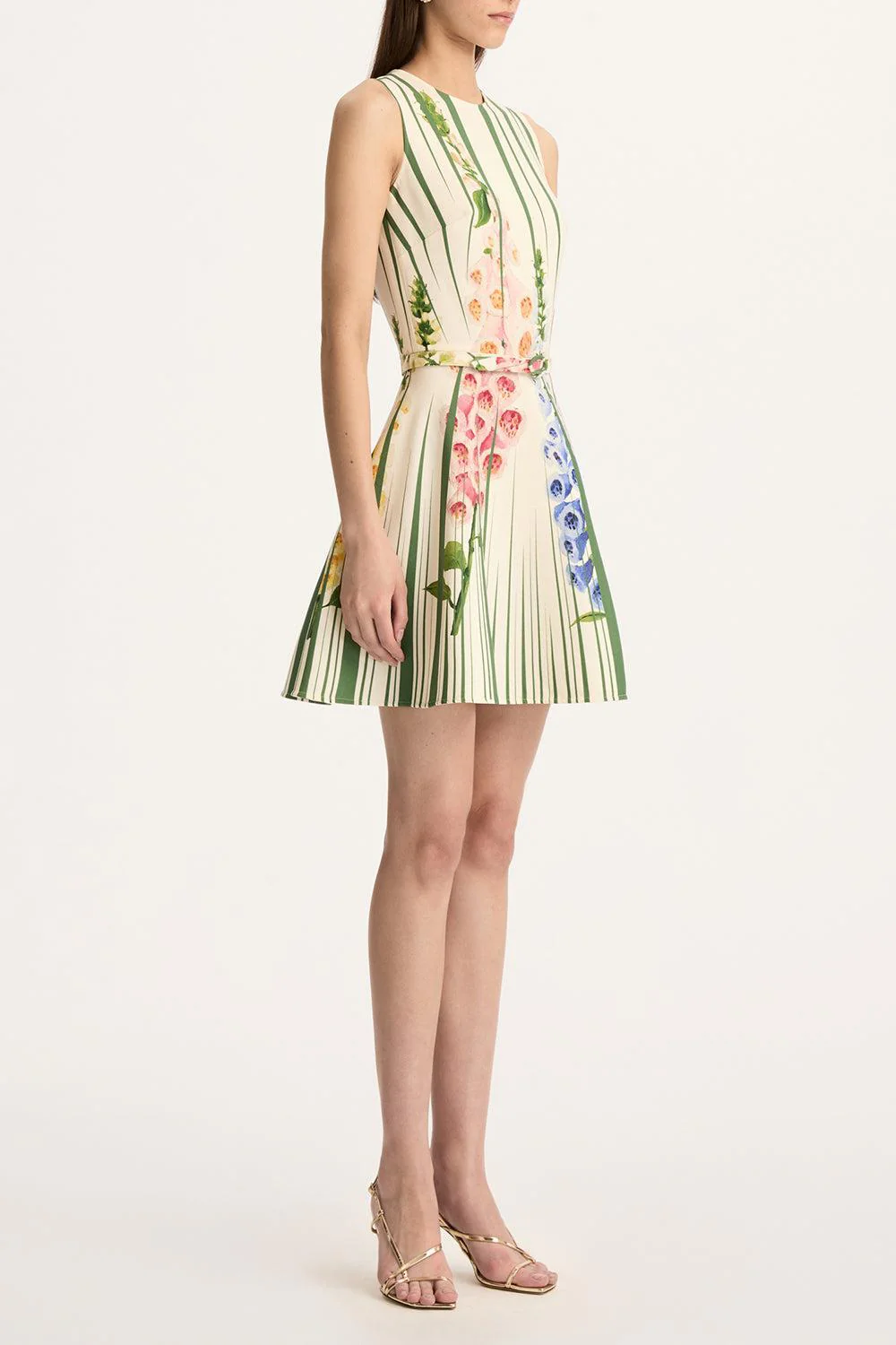 Sleeveless Pleated Foxgloves Dress - Image 4